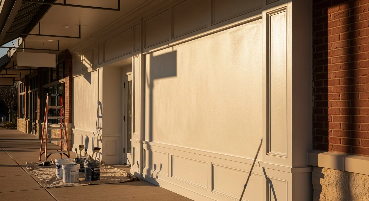 Commercial building exterior with fresh paint in Bartlesville