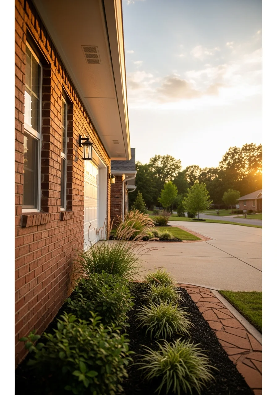 Residential driveway and entrance of a well-maintained Broken Arrow property.