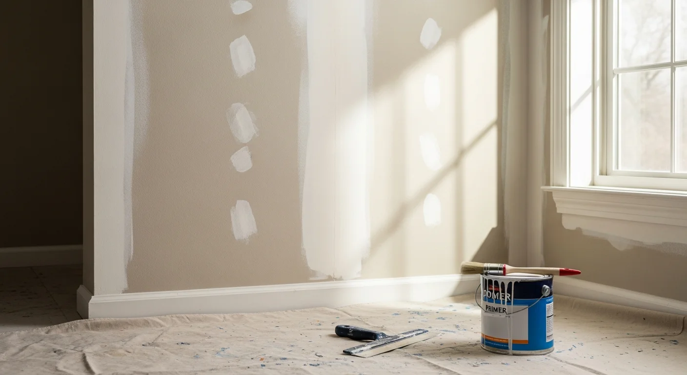 Freshly painted interior living room in a Broken Arrow, OK home with smooth walls, clean trim, and an even coat of neutral paint.